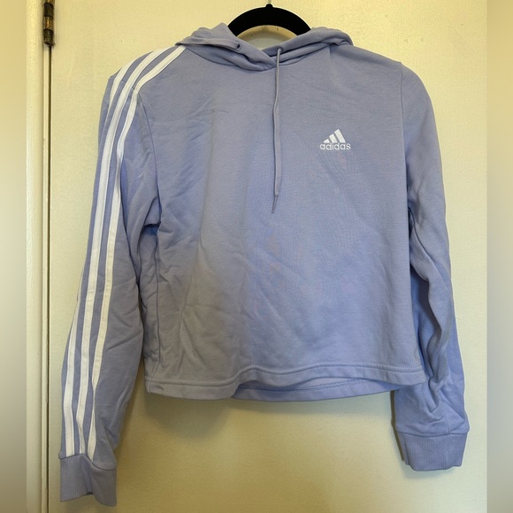 Adidas Purple cropped hoodie - Picture 1 of 5